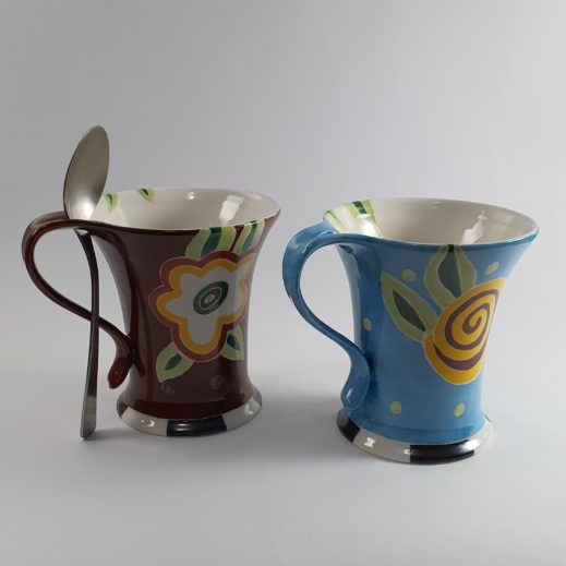 Louça de Chá-Café em Porcelana / Coleção Floral/Xadrez/Poá (13 peças)