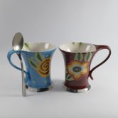 Louça de Chá-Café em Porcelana / Coleção Floral/Xadrez/Poá (13 peças)