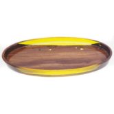 Cuba oval em madeira e resina epóxi amarela