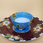 Louça de Chá-Café em Porcelana / Coleção Floral/Xadrez/Poá (13 peças)